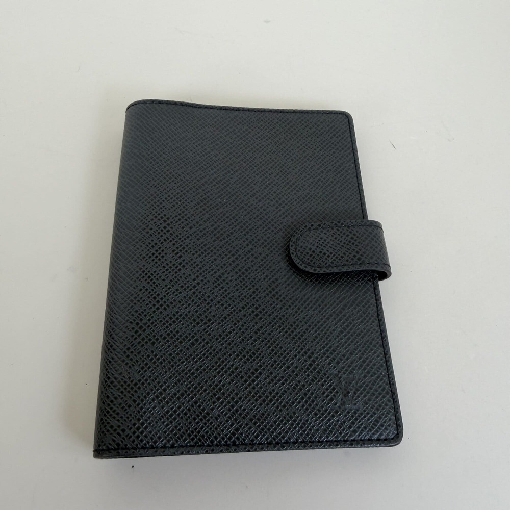 Louis Vuitton Taiga Small Ring Agenda Cover PM in Ardoise Black